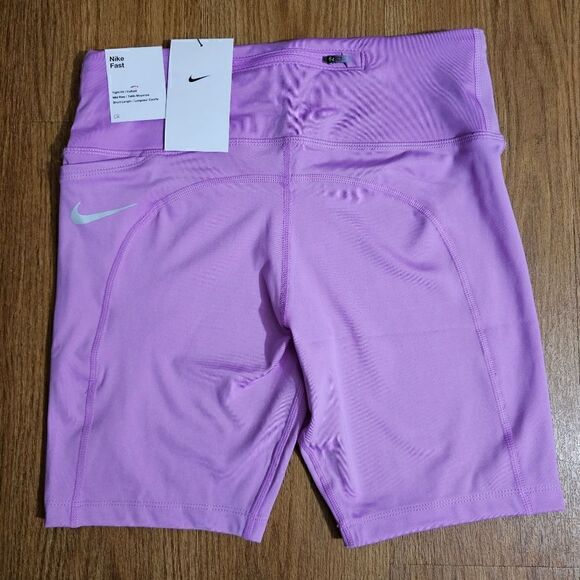 Nike Epic Fast Bike Shorts Lilac Pink Medium M New 7" DQ1040 597 Mid Rise Tight - Picture 5 of 14